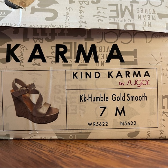 Kind Karma by Sugar Women Wedge Sandals sz 7 - Picture 10 of 11
